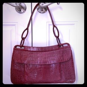 Nancy Gonzalez burgundy gili crocodile bag